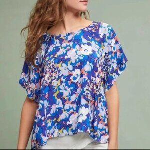 Maeve Anthropologie Milla Blouse Top Size XS Short Sleeves Crop Fairy Cottage